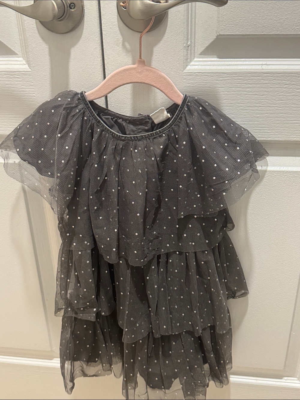 GAP Black Polka Dot Layered Tulle Top
